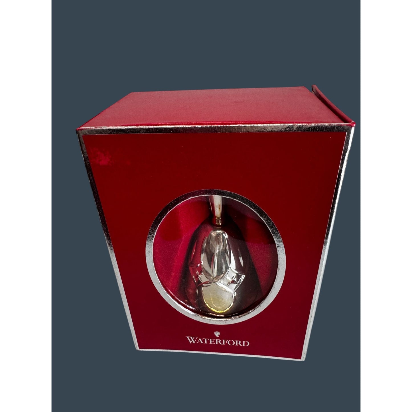 Waterford Bell Ornament Silver Lismore Plated Christmas Decoration With Box 3"