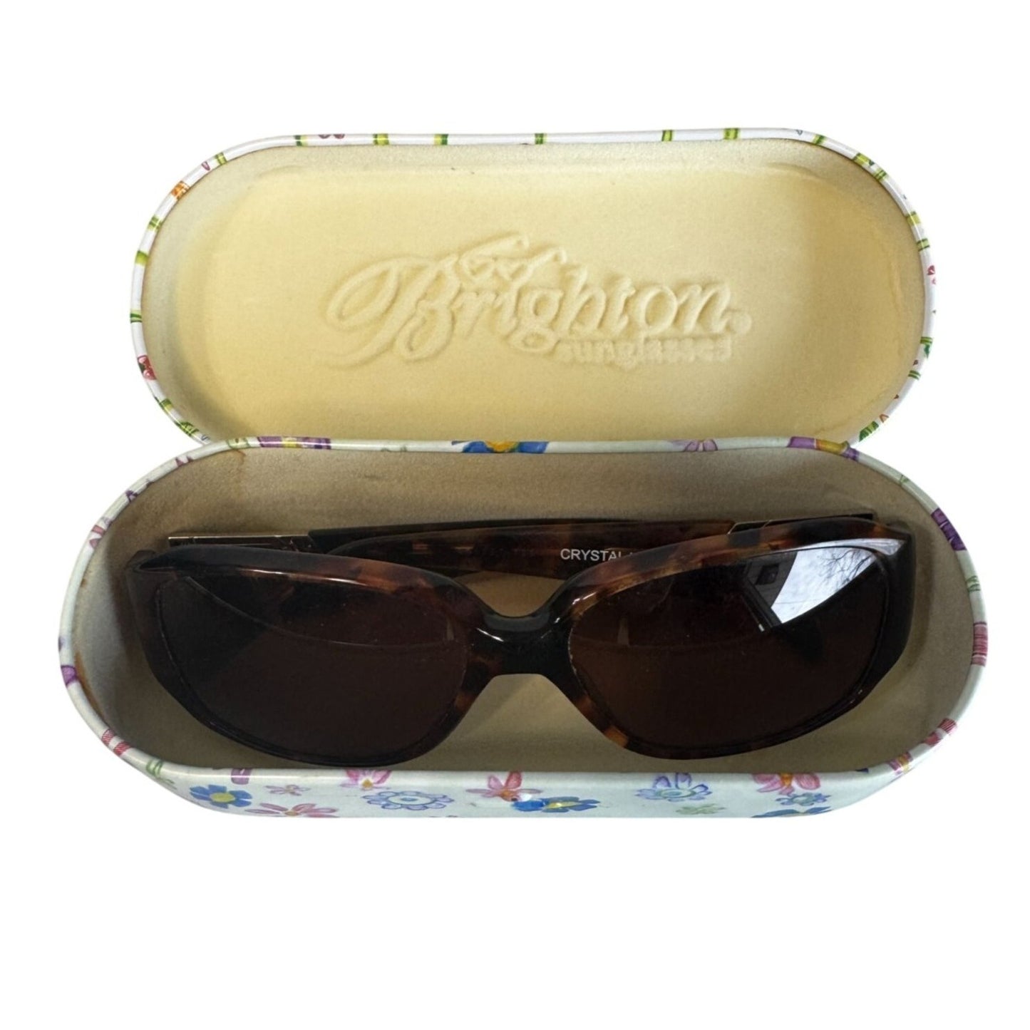 Brighton Crystal Voyage Tortoise Shell Sunglasses With Floral Case