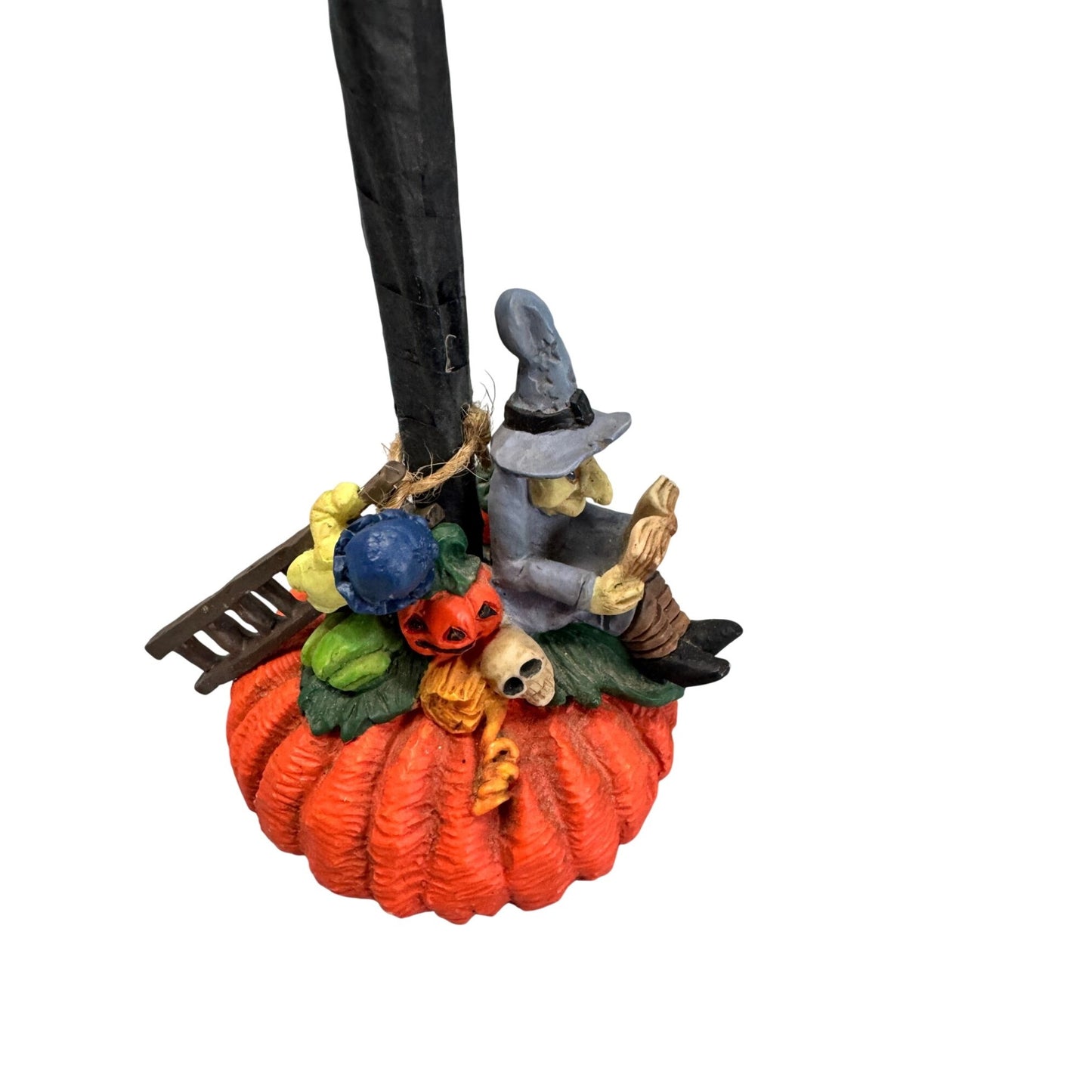 Halloween Ornament Tree With Mini Halloween Ornaments Pumpkin Base 14 1/2"