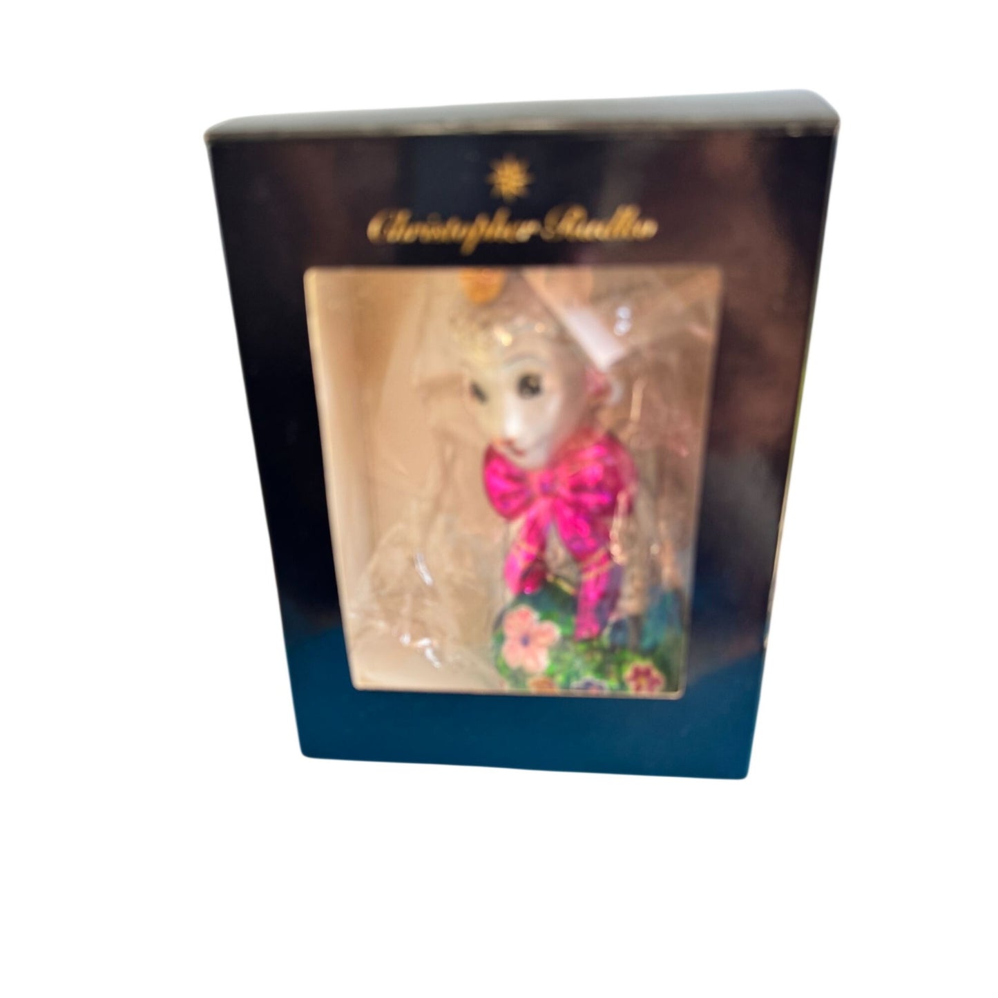 Christopher Radko Honey Lamb Glass Christmas Ornament 1999 Poland NOS Boxed