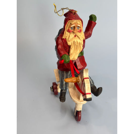 House of Hatten Christmas Messengers Santa On Tricycle Ornament 2001 By W.S. Rawsonn Signed