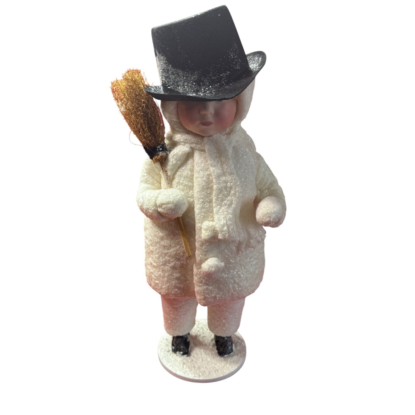 Handcrafted Elaine Roesle Snowy Boy Snow Children Figurine 15.5" Large