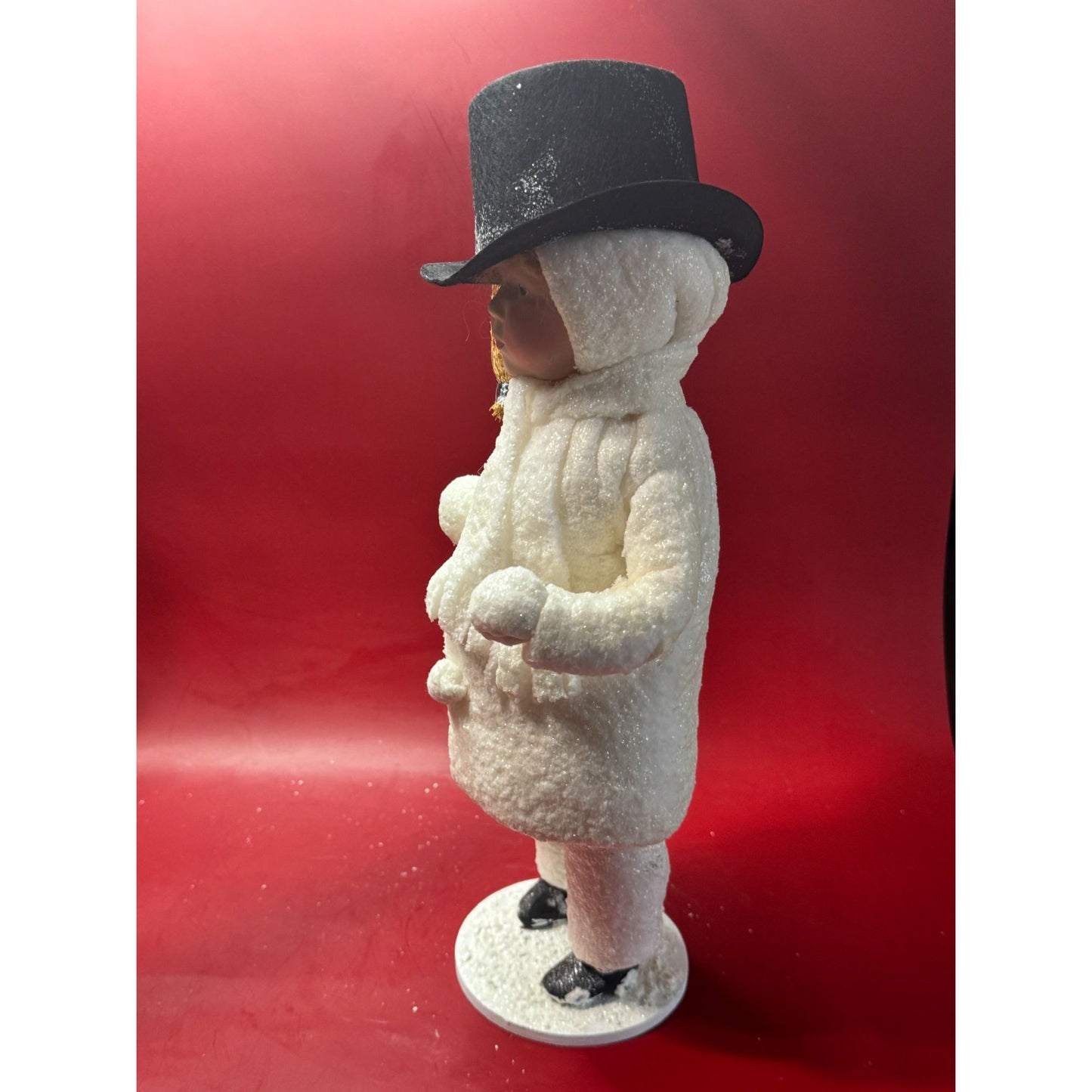 Handcrafted Elaine Roesle Snowy Boy Snow Children Figurine 15.5" Large