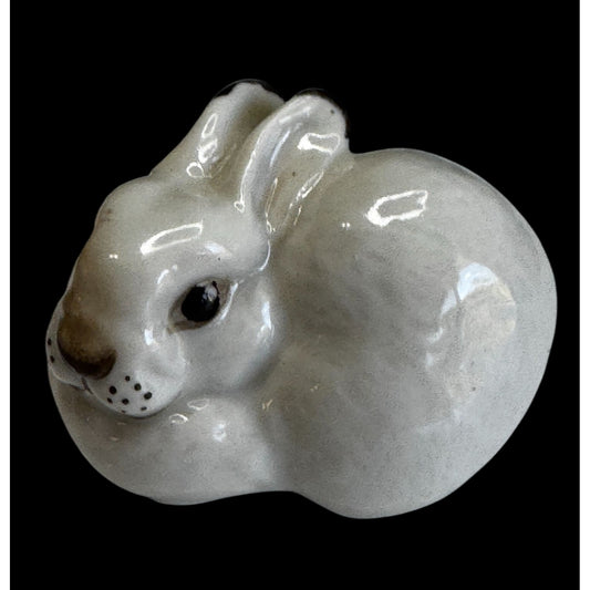Soviet Era Porcelain Rabbit 2" White Bunny Figurine Made in USSR 1003 Stamp