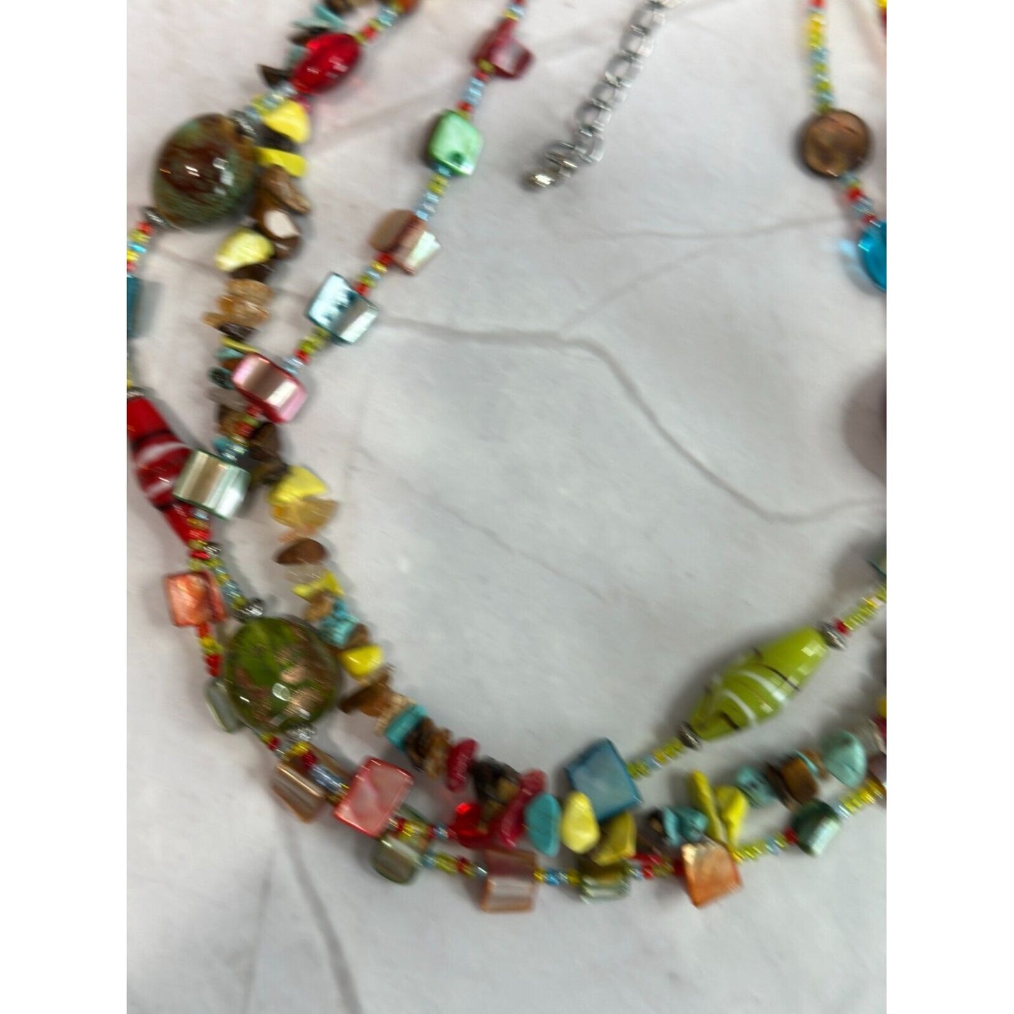 Southwestern Style Glass, Shell, & Porcelain Necklace designed by Trisha Waldren