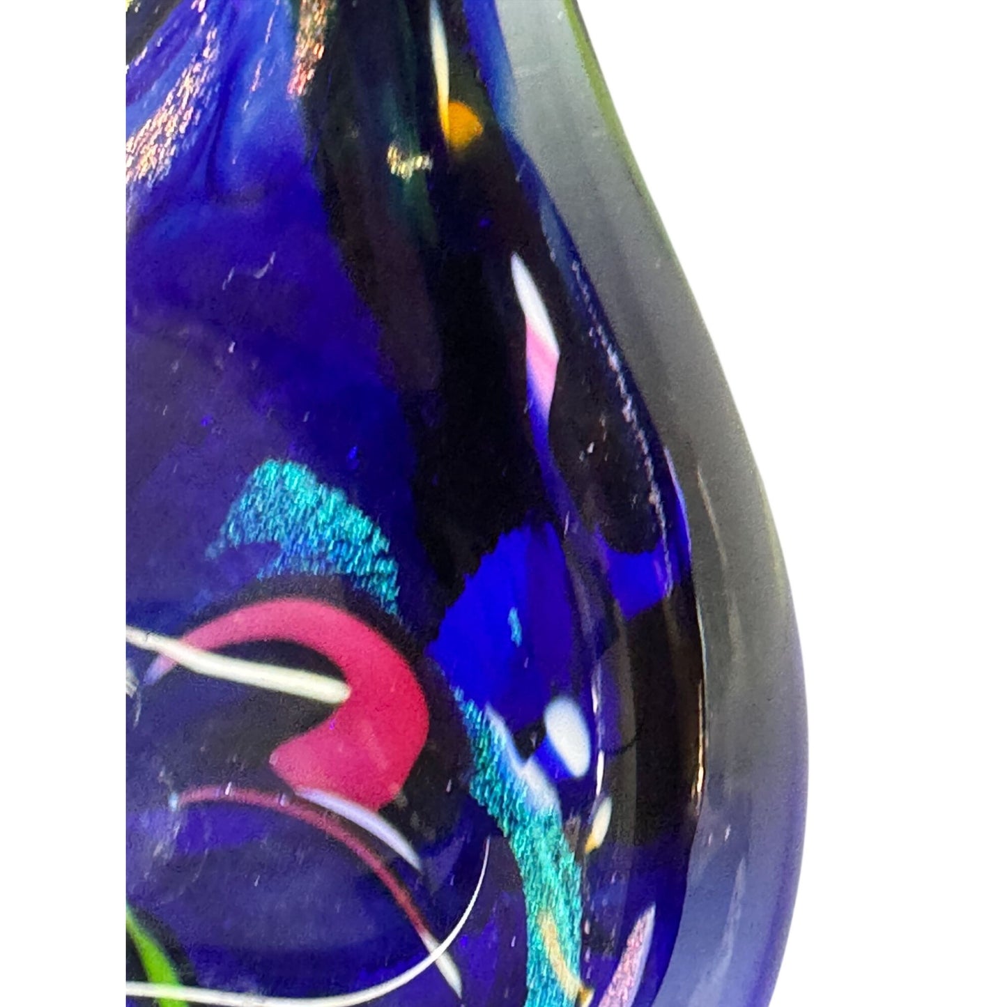 Glass Eye Studio Heart Of Fire Metallic Art Glass Paperweight Cobalt 4"