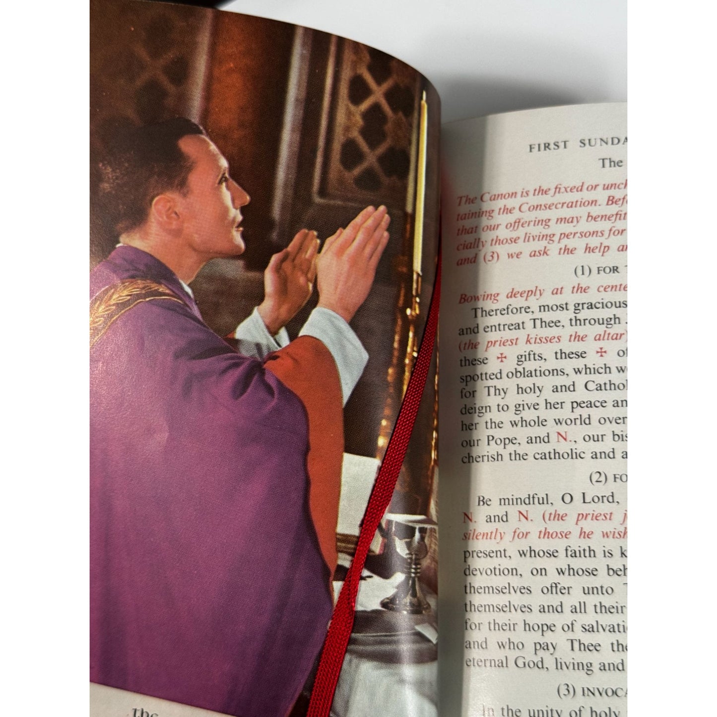 The Catholic Missal Library Of Catholic Devotion Gold Gilt Leatherette Cover 1960