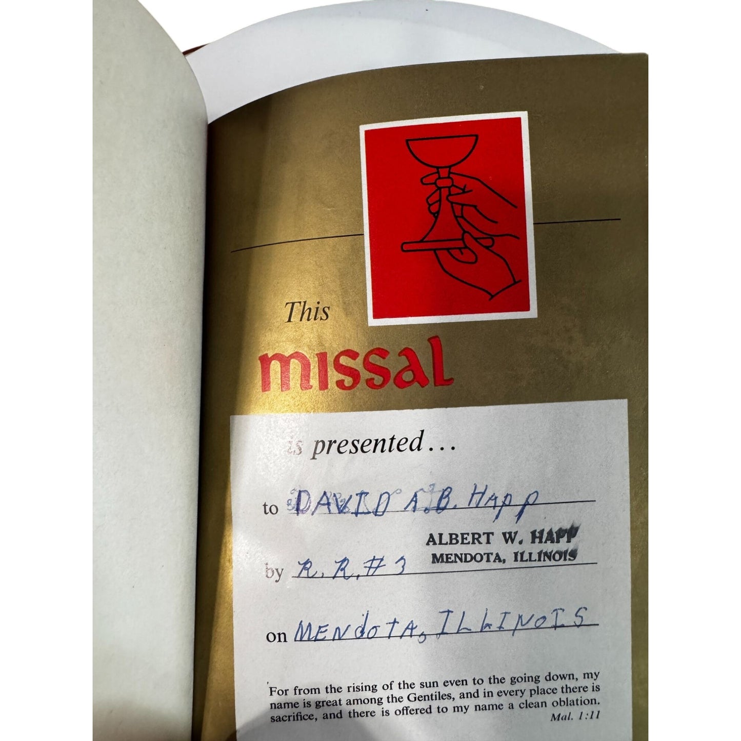 The Catholic Missal Library Of Catholic Devotion Gold Gilt Leatherette Cover 1960