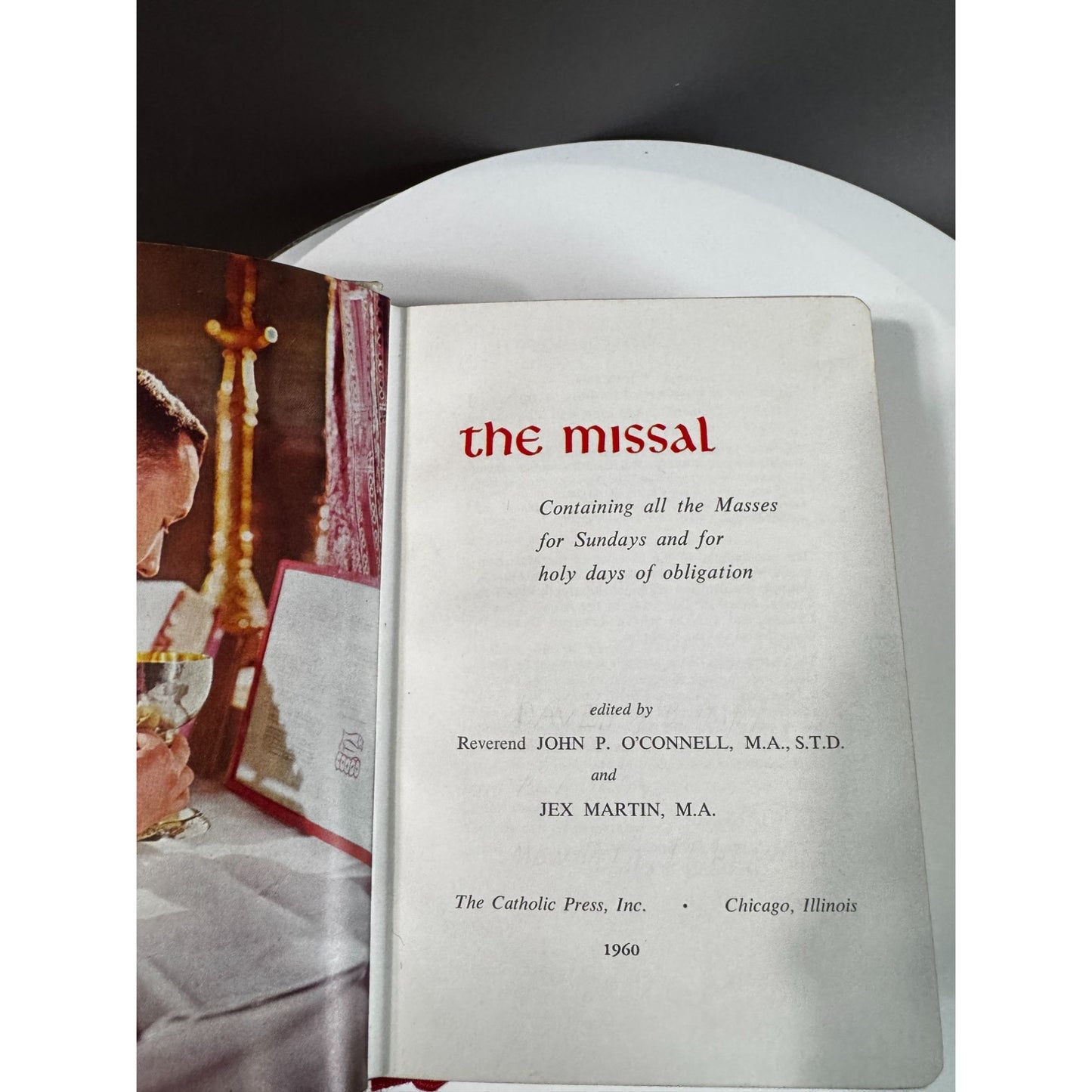 The Catholic Missal Library Of Catholic Devotion Gold Gilt Leatherette Cover 1960