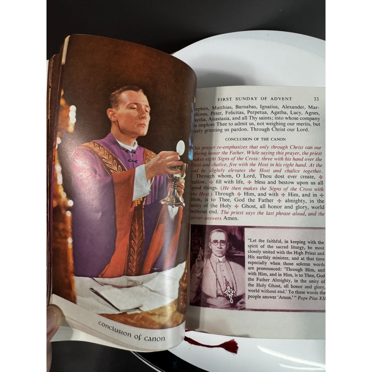 The Catholic Missal Library Of Catholic Devotion Gold Gilt Leatherette Cover 1960