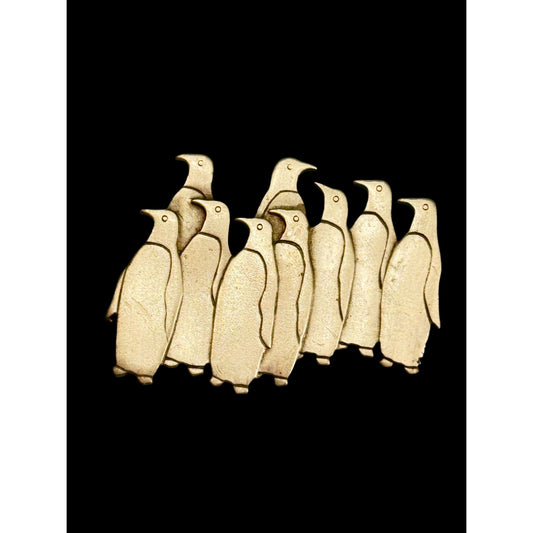 JJ 1988 Brooch Silver Penguin Pewter Pin Vintage Collectible