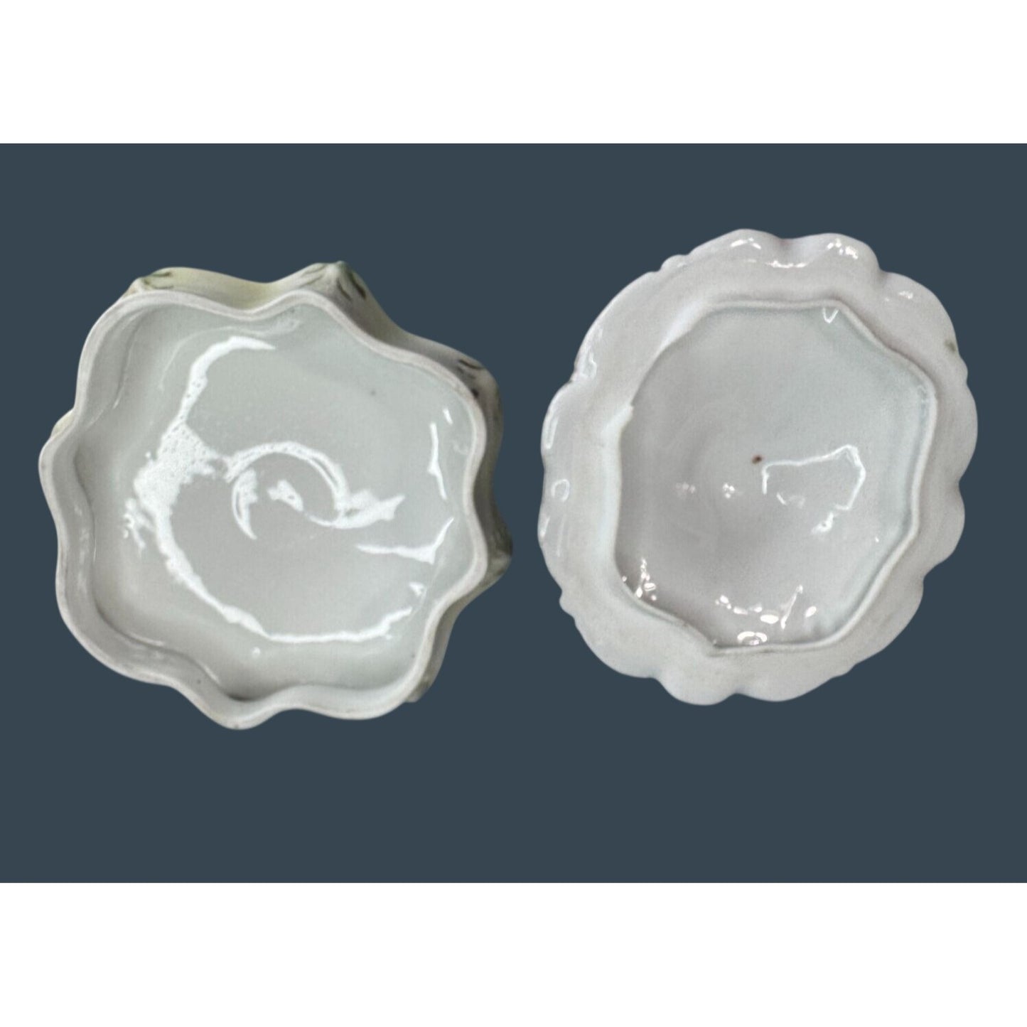 Antique RS Prussia Dresser Box Basket Of Flowers Covered Vanity Jar 5 1/2