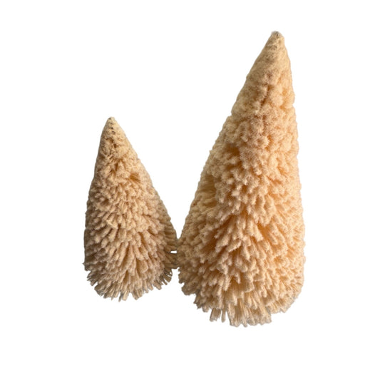 Bethany Lowe Bottle Brush Trees 12" & 9.5" Set Folk Art Christmas