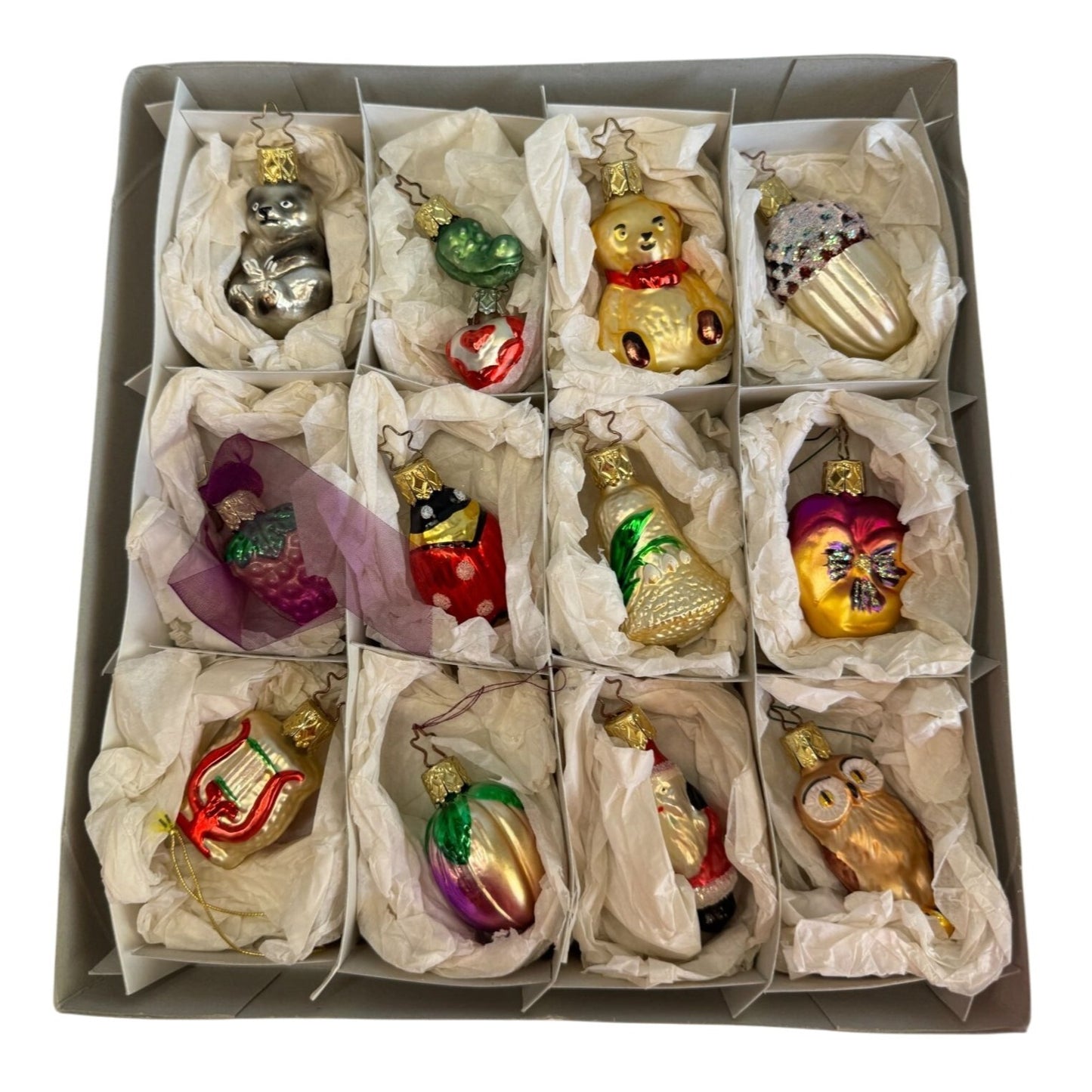Old World Christmas Mini Blown Glass Ornament Lot 13 Assorted Boxed Set