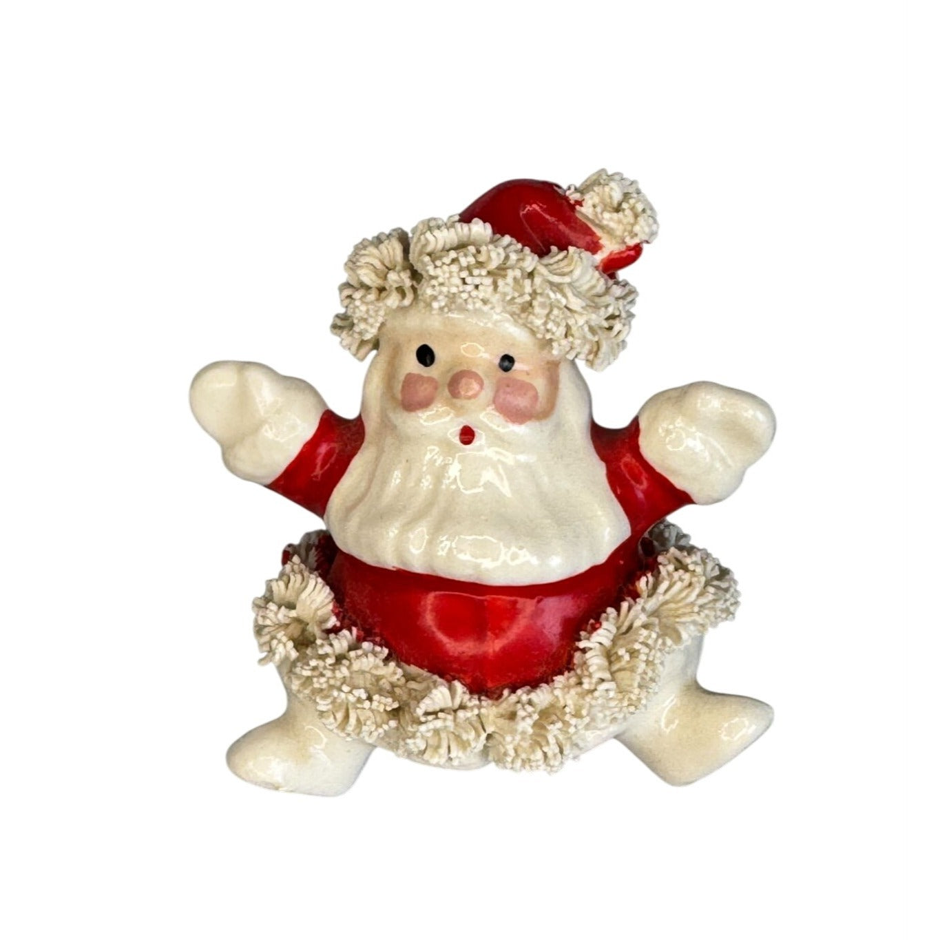 Vintage Napco Spaghetti Trim Santa Salt Shaker Japan 1950s 3" x 2 1/2"