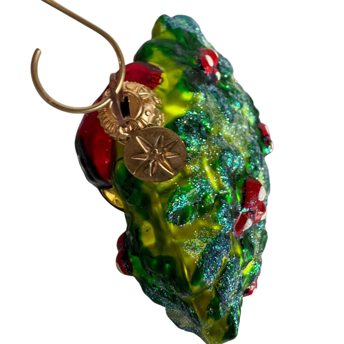 Radko Songs Of Christmas Cardinal In Holly Wreath Glass Ornament 5" Poland 2000