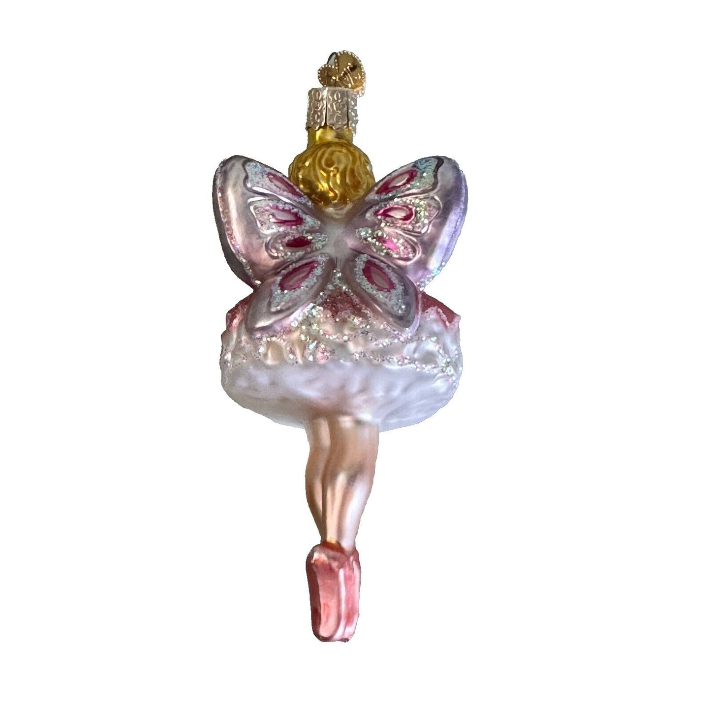 Old World Christmas Blown Glass Sugar Plum Fairy Ballerina Ornament  5" x 2 1/2"