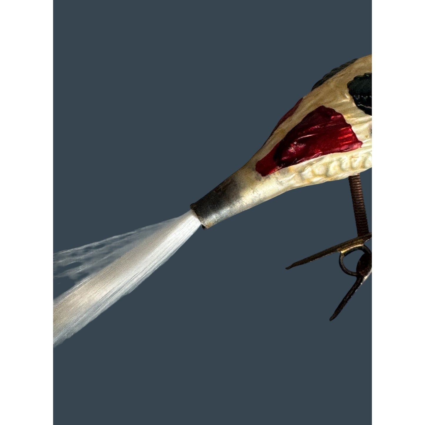 Vintage German Glass Cockatiel Clip Bird Ornament Spun Glass Tail Rare 6"