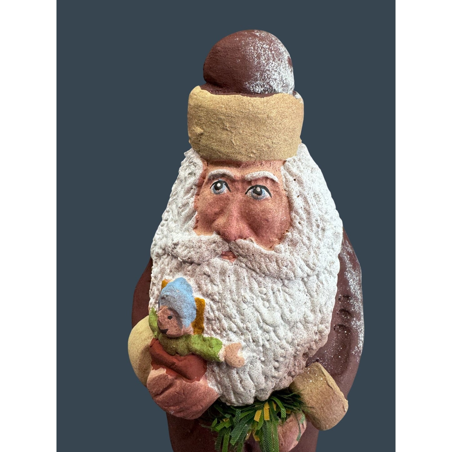 Jackson Pottery Santa Figure Signed Robert & Sandy Jackson 2015 8.5" Folk Art