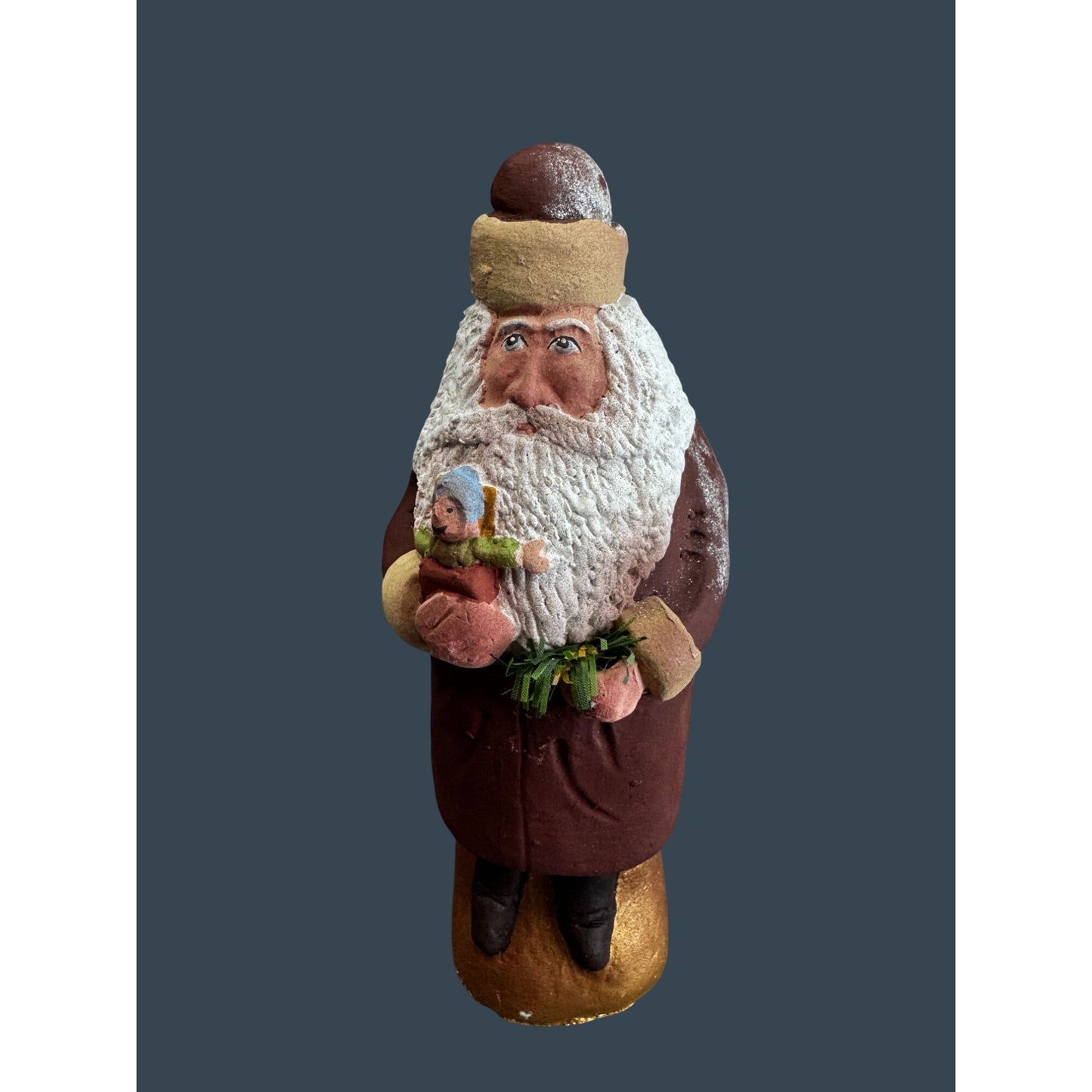 Jackson Pottery Santa Figure Signed Robert & Sandy Jackson 2015 8.5" Folk Art