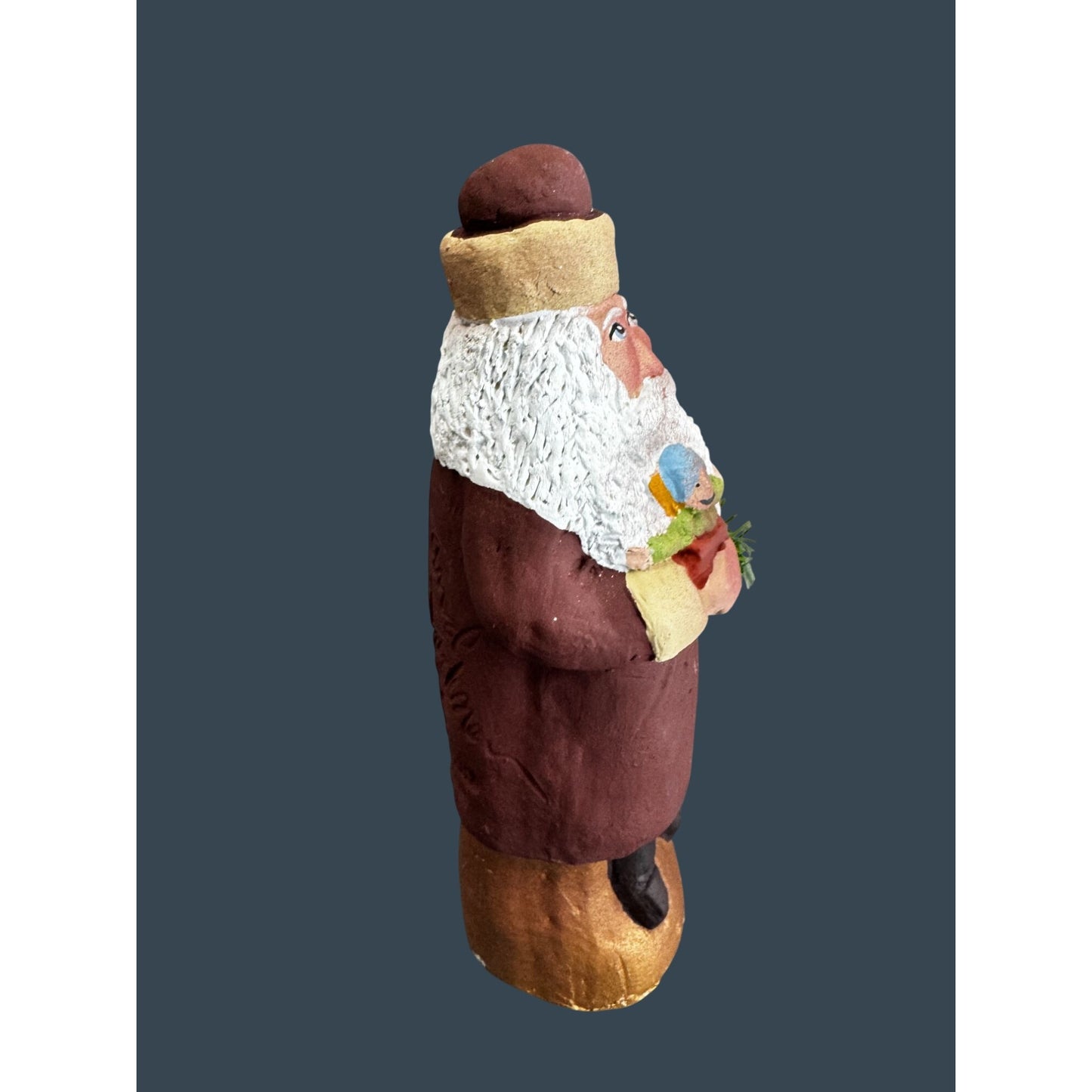 Jackson Pottery Santa Figure Signed Robert & Sandy Jackson 2015 8.5" Folk Art