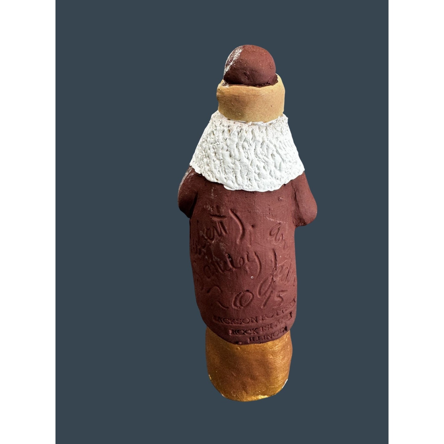 Jackson Pottery Santa Figure Signed Robert & Sandy Jackson 2015 8.5" Folk Art