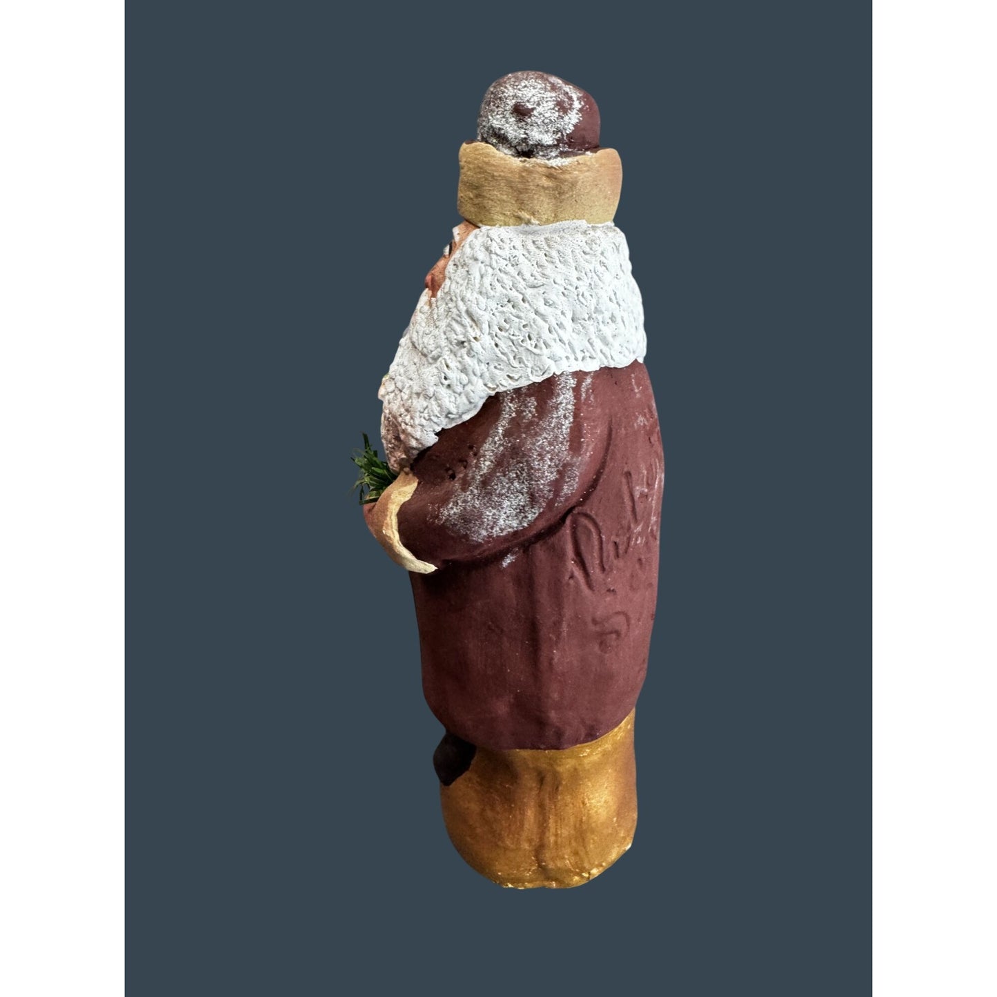 Jackson Pottery Santa Figure Signed Robert & Sandy Jackson 2015 8.5" Folk Art