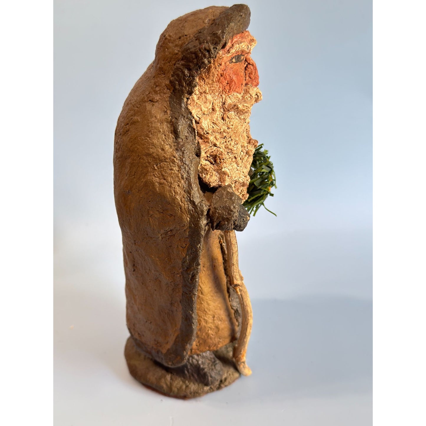 Gooseberry Hill Primitive Paper Mache Santa Figurine Olivia Cornelious Signed 8.5"