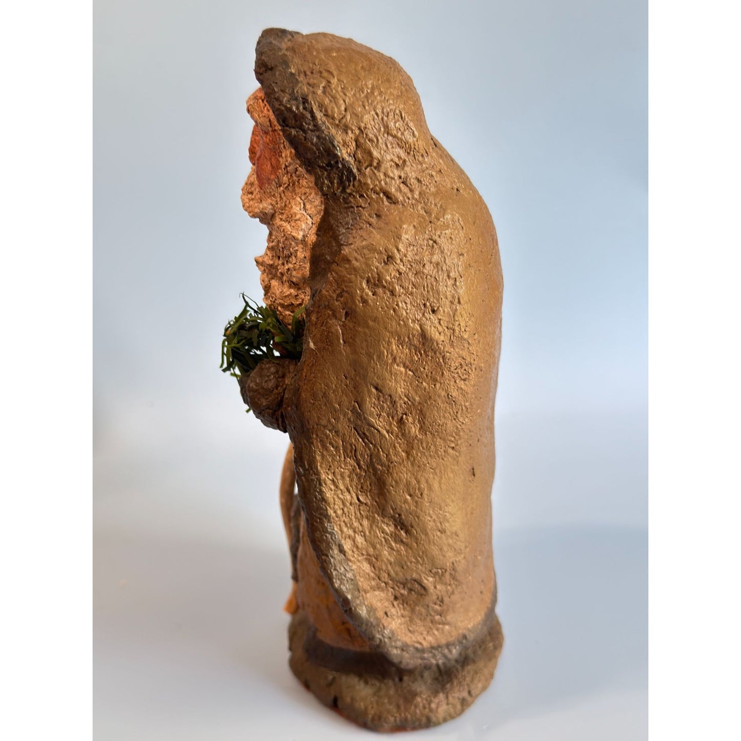 Gooseberry Hill Primitive Paper Mache Santa Figurine Olivia Cornelious Signed 8.5"