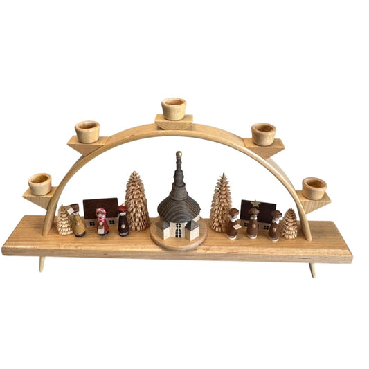 Richard Glässer Candle Arch Seiffen Erzgebirge Wood 5 Cup 13 Inch Germany