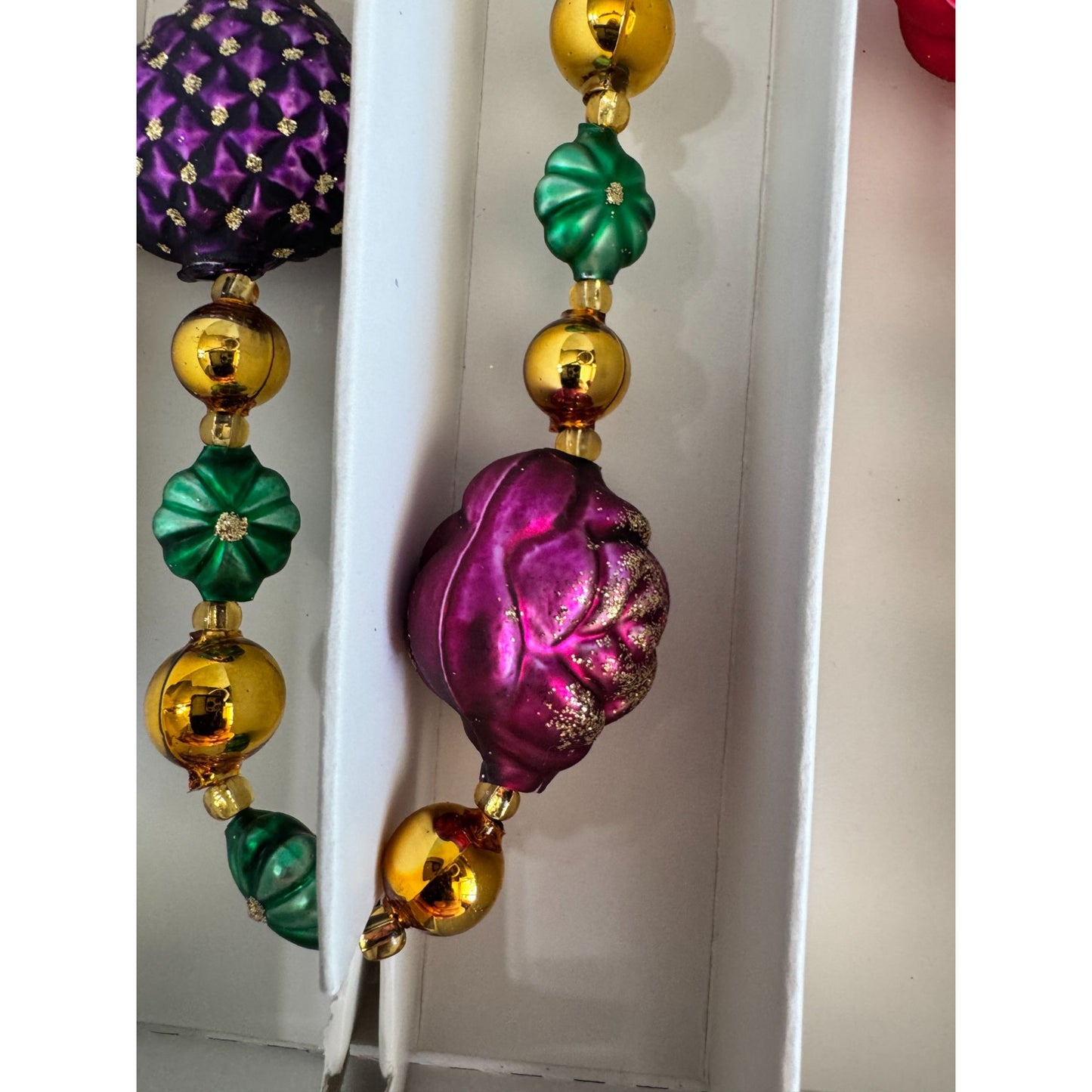 Neiman Marcus Czech Glass Beaded Garland 62" Old Stock Christmas Decor