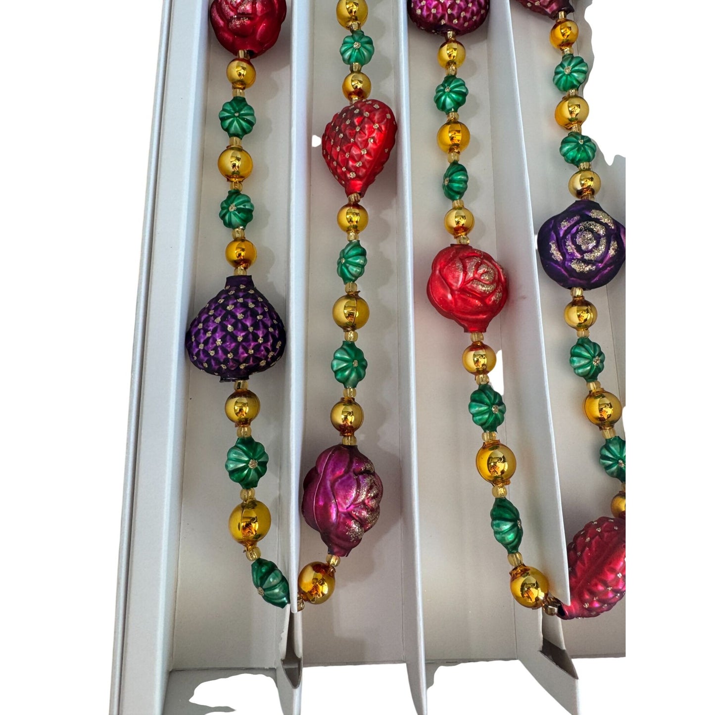 Neiman Marcus Czech Glass Beaded Garland 62" Old Stock Christmas Decor