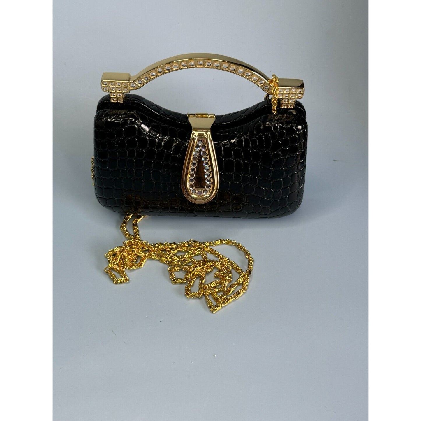 Vintage Isabella Adams Black Purse Swarovski Crystal Elements Bloomingdales