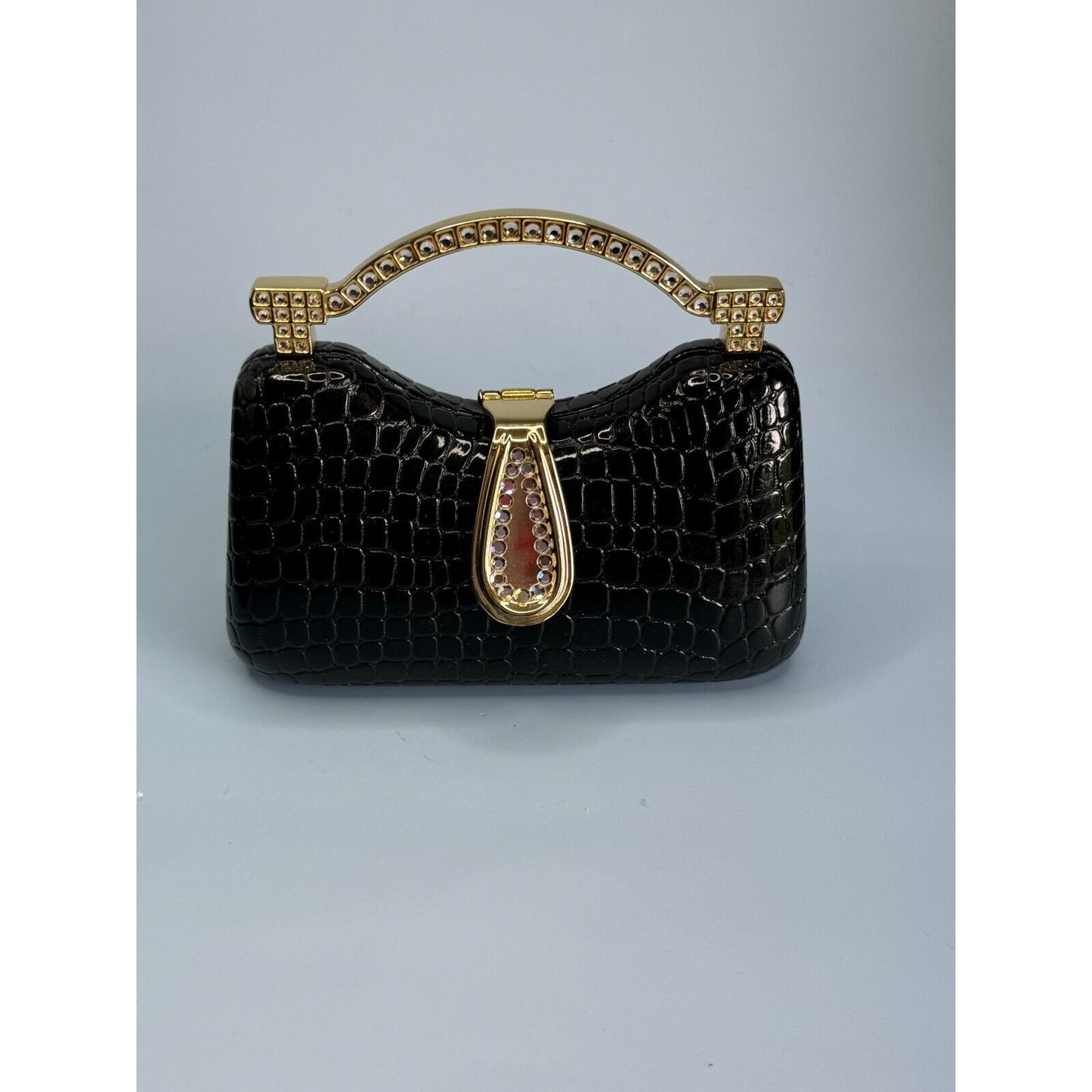 Vintage Isabella Adams Black Purse Swarovski Crystal Elements Bloomingdales