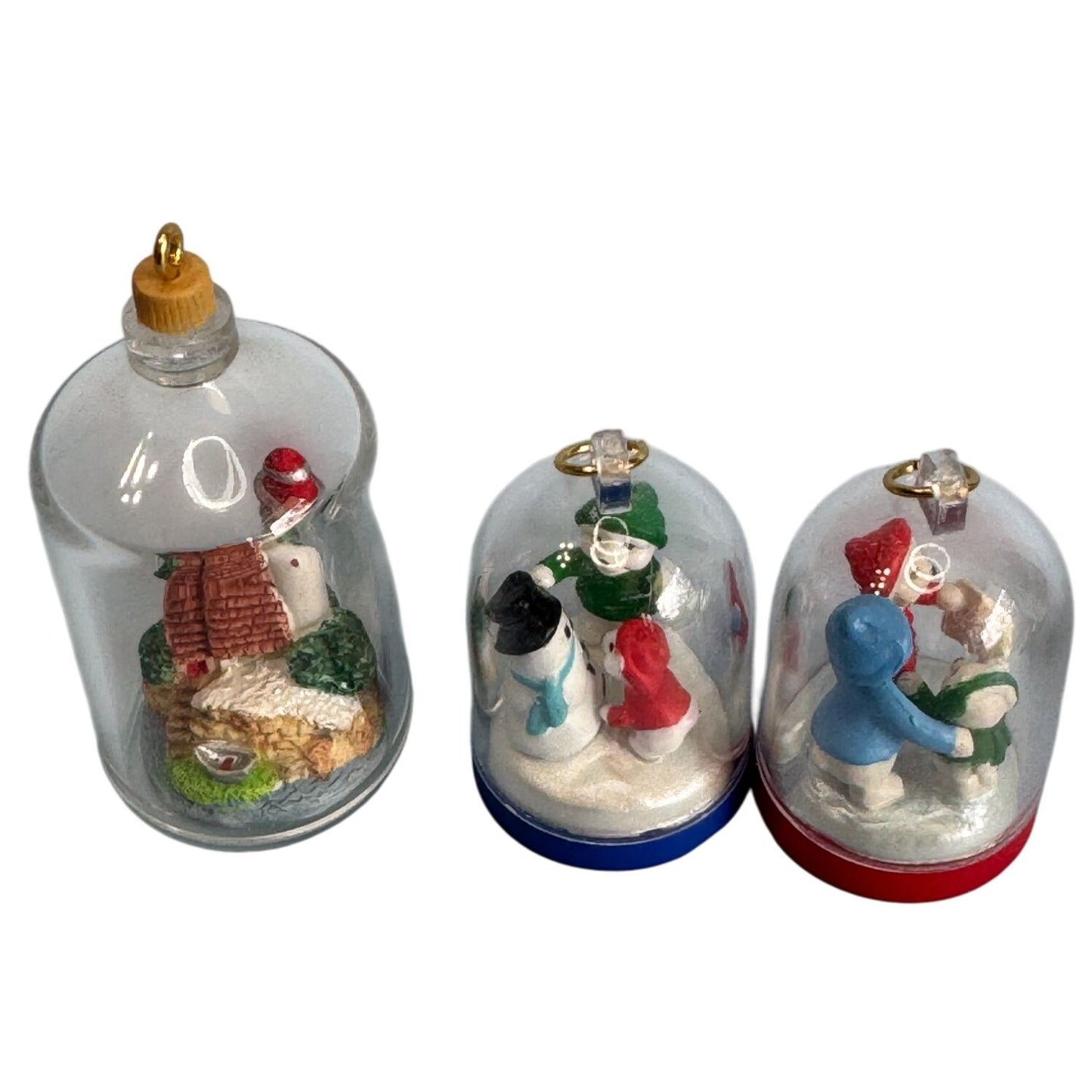 Hallmark Miniature Domed Ornaments 1993 & 1994 Set Of 5