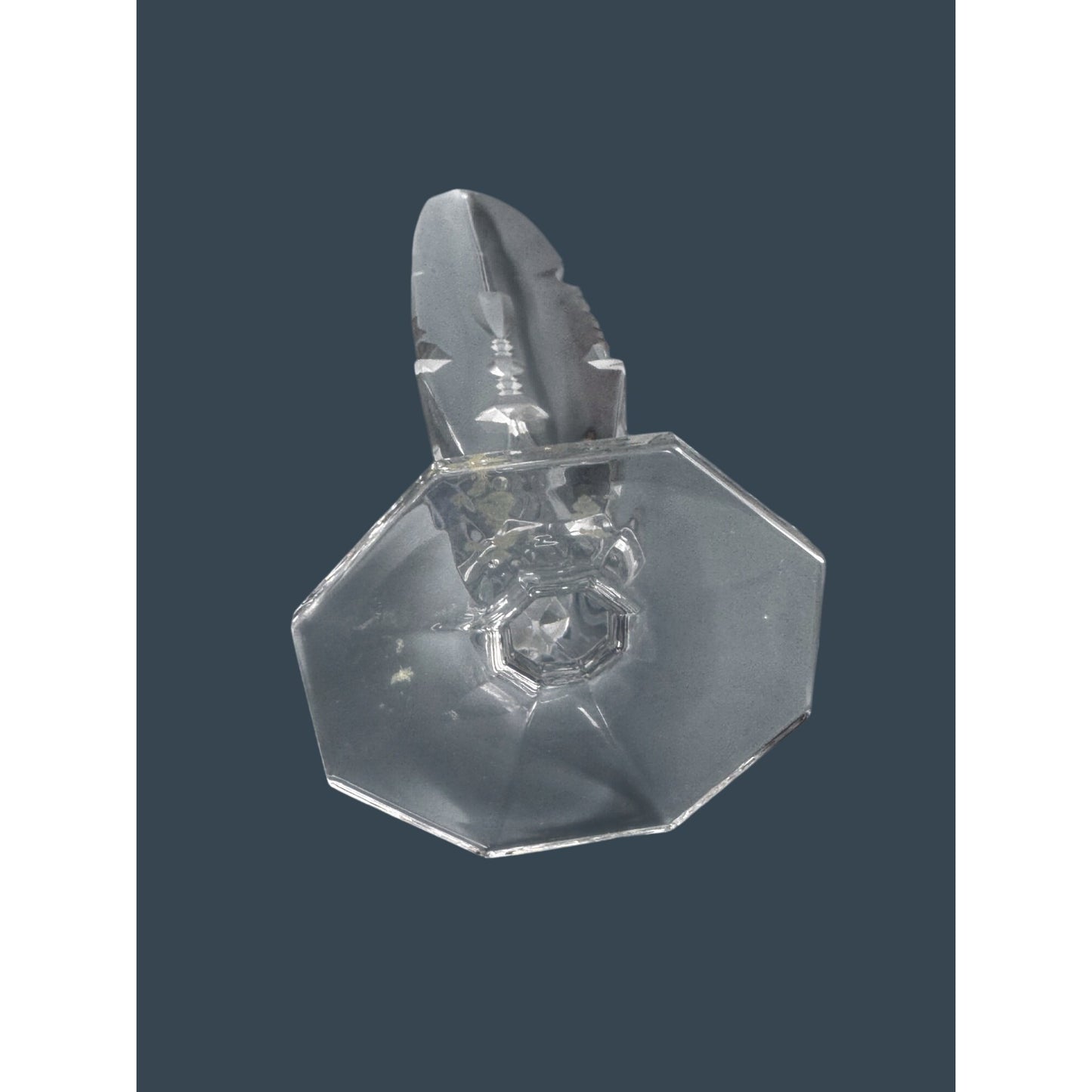 Swedish Optical Crystal Abstract Icicle Sculpture Multi-View Etched 8 1/4"