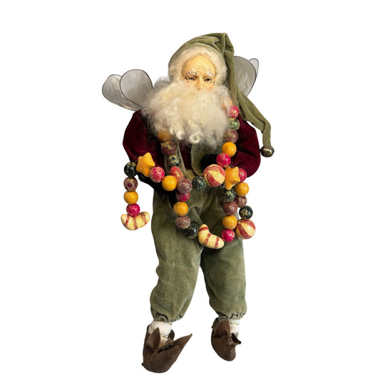 Mark Roberts Premier Flemish Collection Fairy Santa Wings Garland 17" Late 1980s