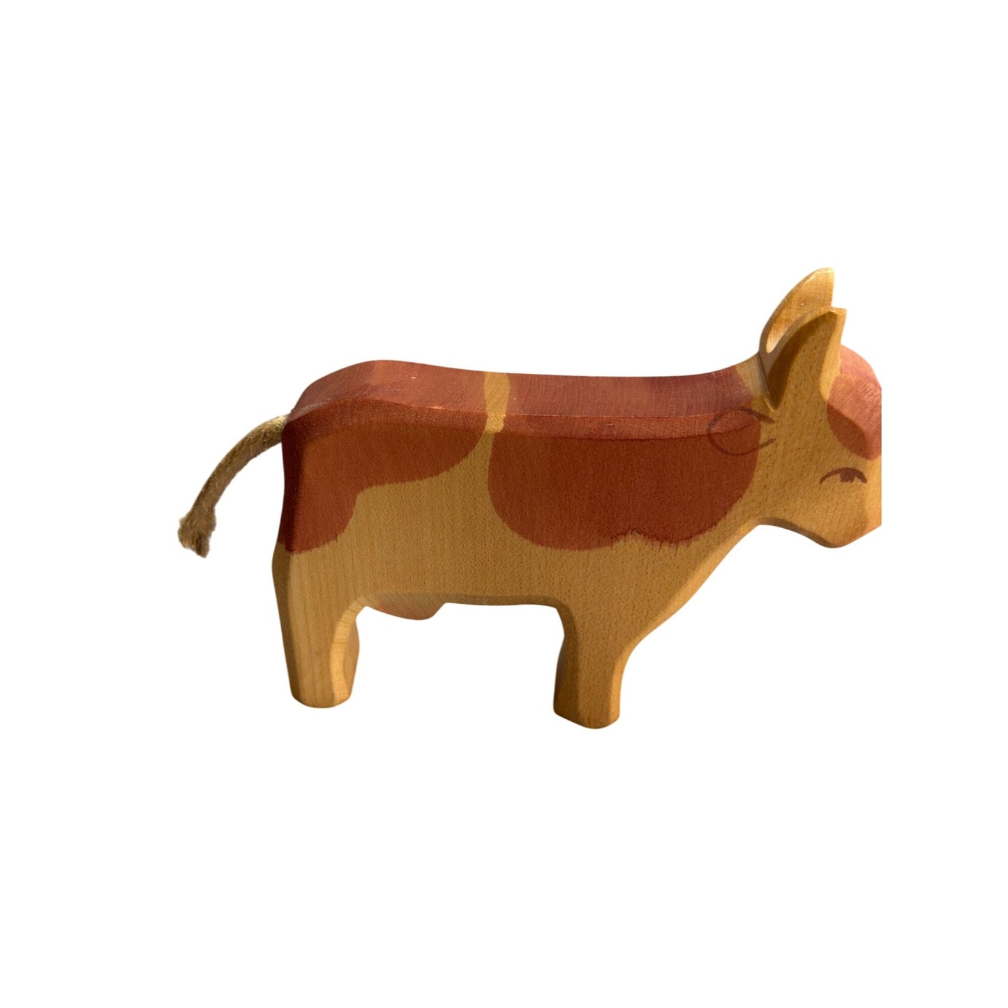 Hand Carved Wooden Cow Figurine By Ostheimer 6" X 5" Poland