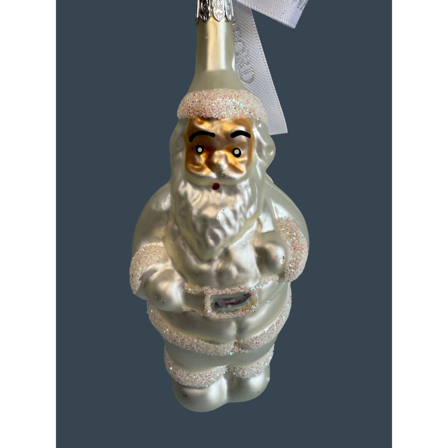 Waterford Frosty Santa Glass Ornament 6" Handmade Czech Republic 100-335-00