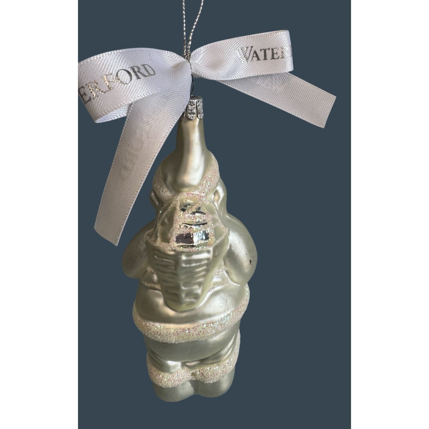 Waterford Frosty Santa Glass Ornament 6" Handmade Czech Republic 100-335-00