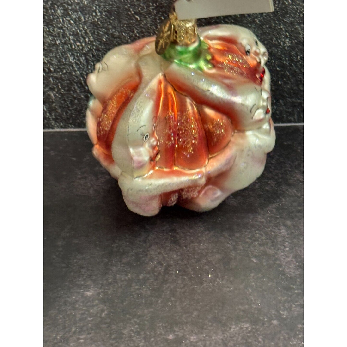 Christopher Radko Pumpkin Polka Halloween Ghosts Glass Christmas Ornament 2001