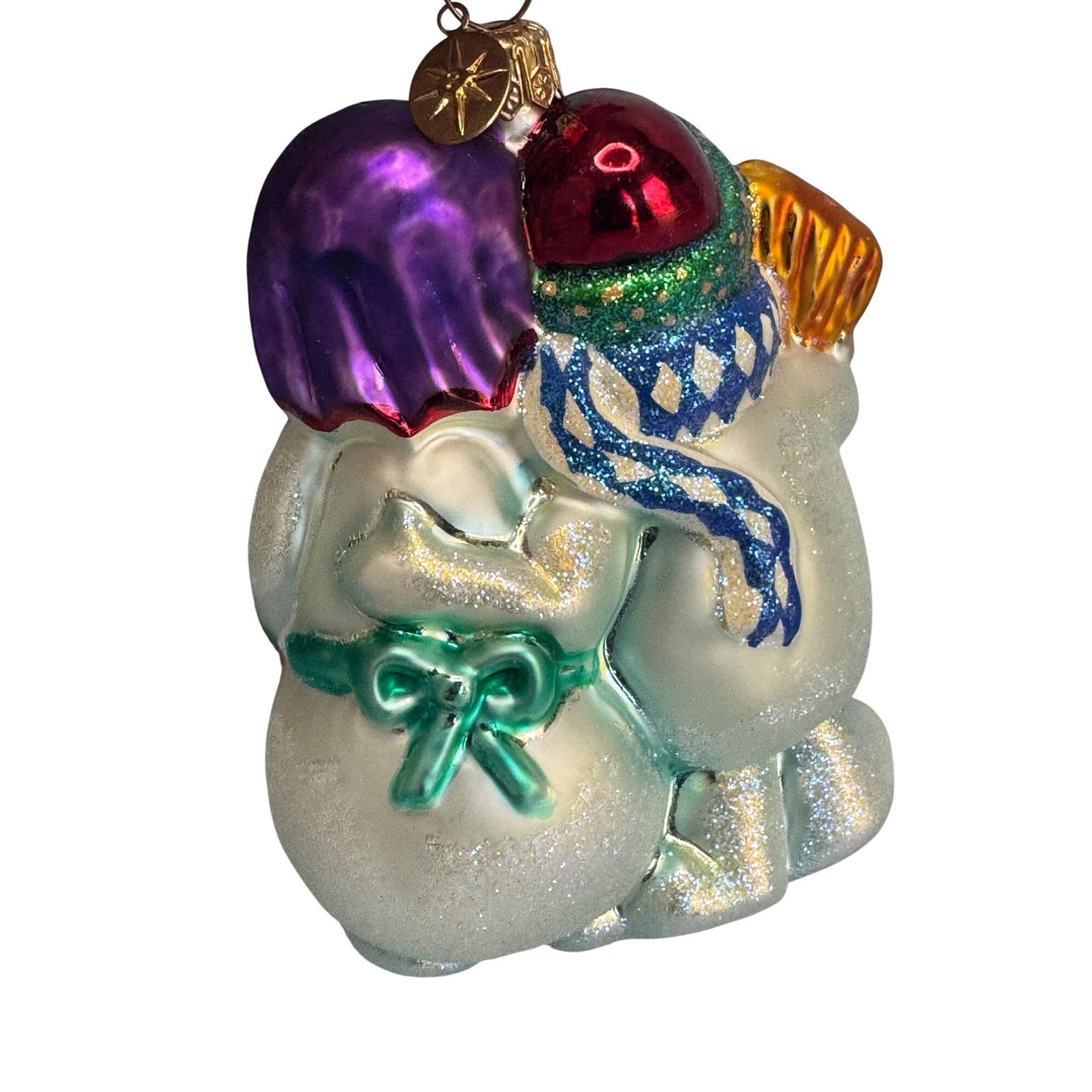 Christopher Radko Winter Portrait Snowman Family Ornament 2000 Retired 4 1/2"