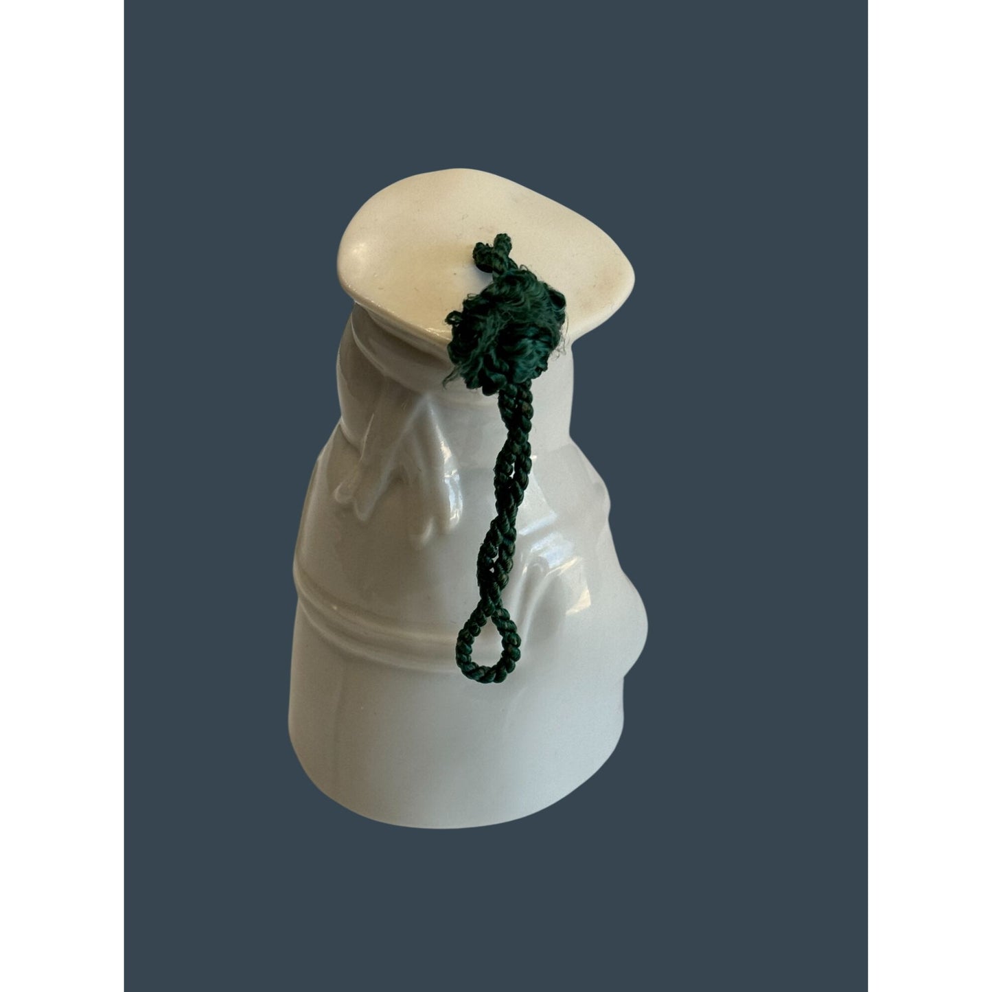 Belleek Snowman Bell Ornament White Porcelain Shamrock Green Cord 4.5" Ireland