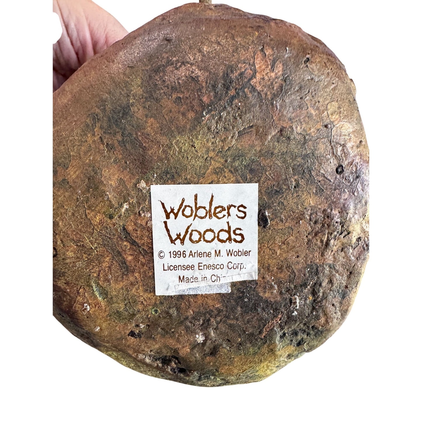 Woblers Woods Folk Art Pumpkin Jack O’ Lantern 9 Inch Brown Resin