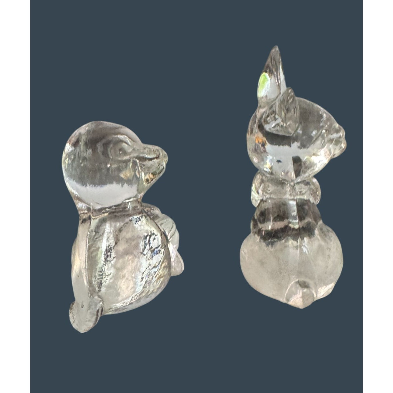 Vintage Clear Glass Seal and Bunny Figurines Töpfer-Haus Germany Art Glass