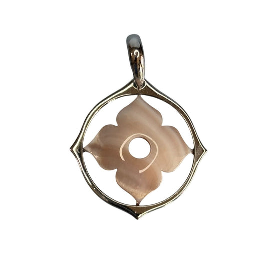 Honora Mother Of Pearl Sterling Silver Pendant 2 1/4" Flower Design Signed H 925