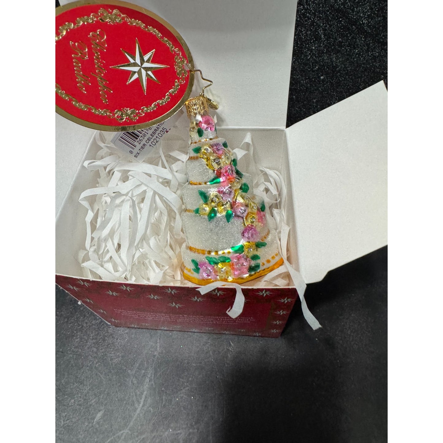 Christopher Radko 6 Tier Celebration Gem Blown Glass Ornament 3.5" Tall With Box