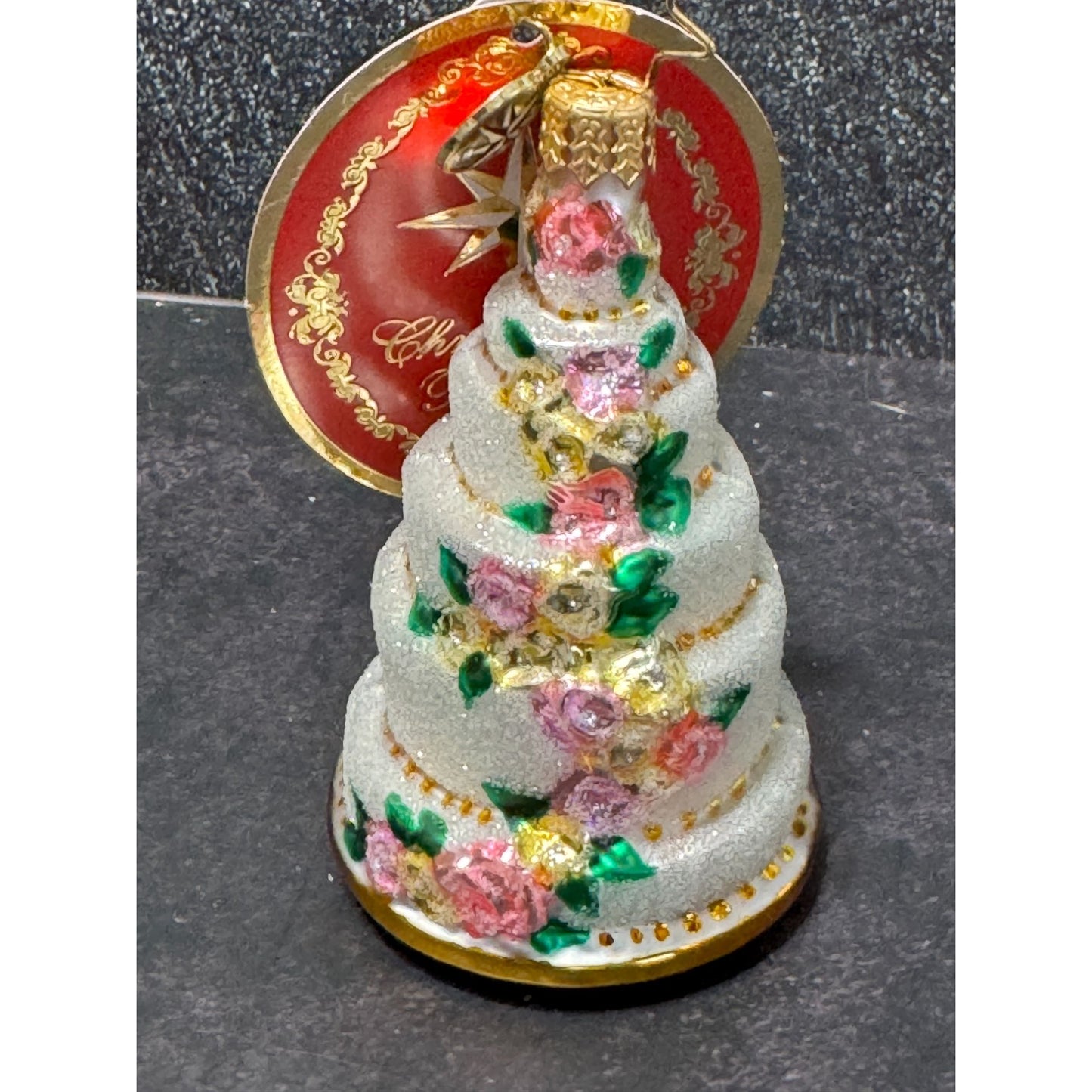 Christopher Radko 6 Tier Celebration Gem Blown Glass Ornament 3.5" Tall With Box