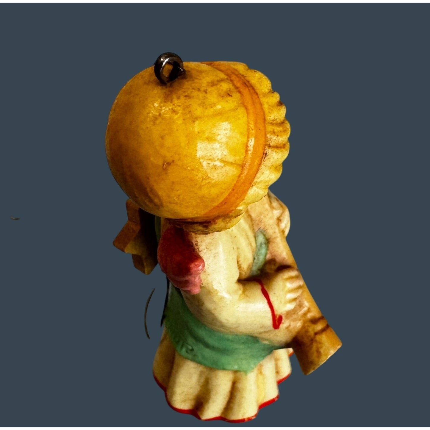 Anri Ferrandiz Angel With Horn Hand Painted Resin Christmas Ornament Italy Signed 3"