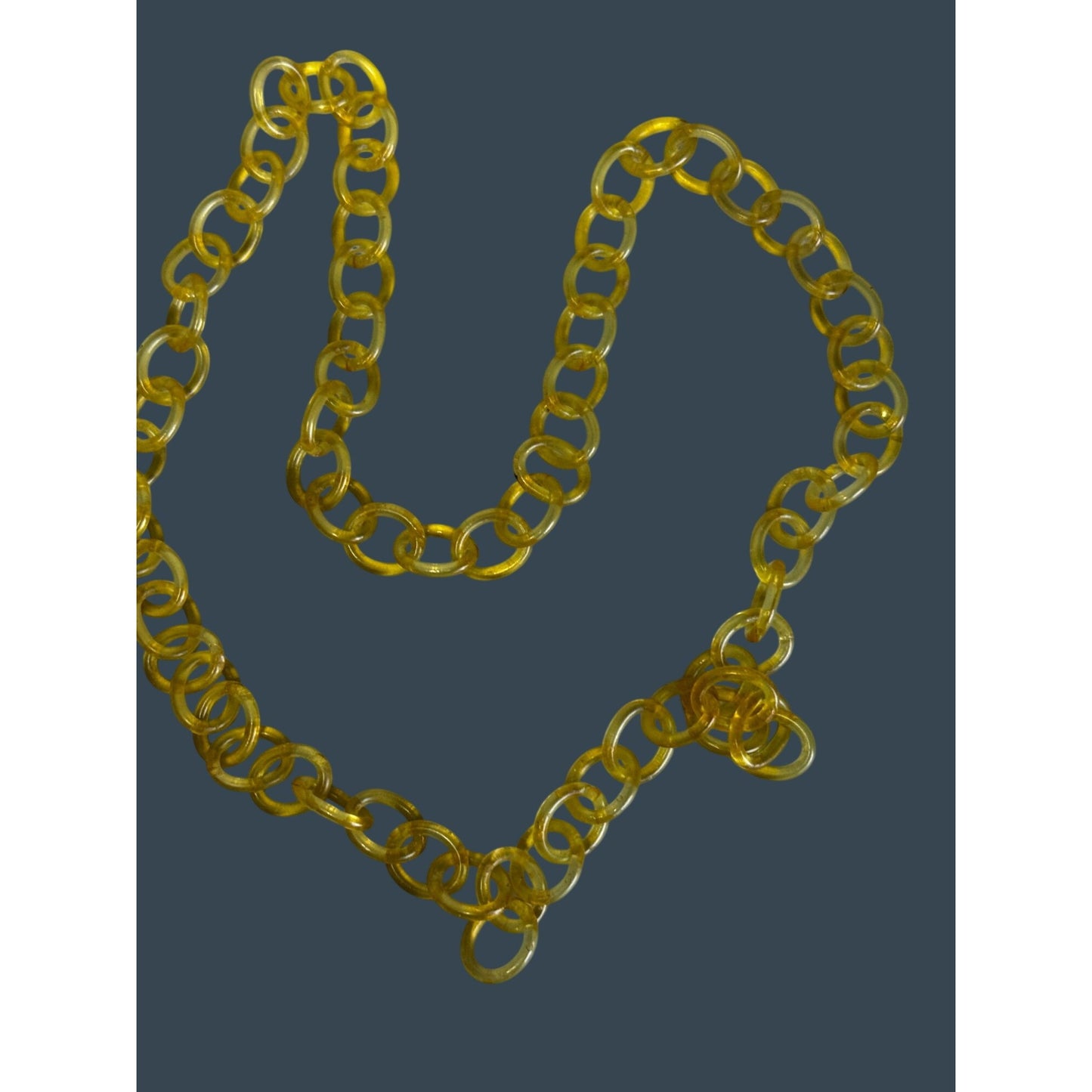 Apple Juice Bakelite Reverse Carved Cameo Pendant Necklace Celluloid Chain 1930s